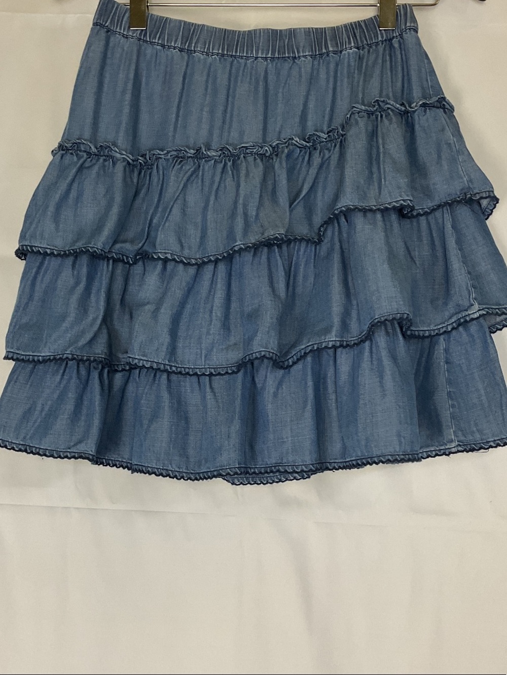 Current Air Denim look Tiered Ruffle  Skirt